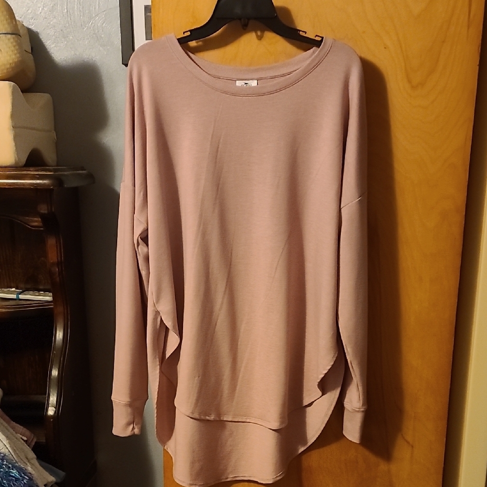 Pink Oversized Long Sleeve Hoodie